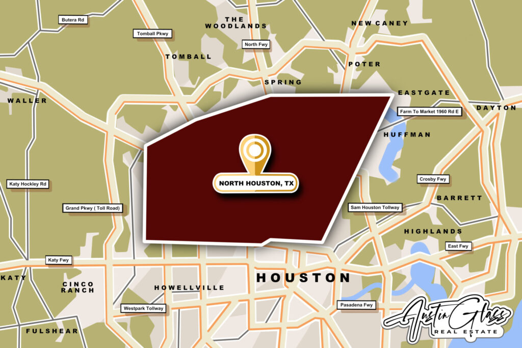 Custom neighborhood map image of North Houston, TX